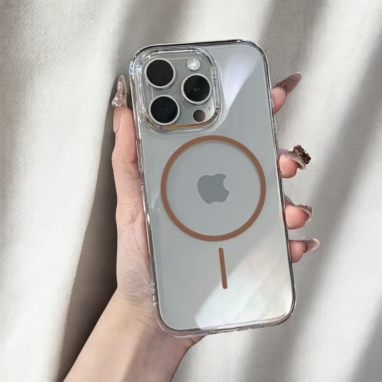 MUBI iPhone 16 Pro Ultra İnce SARARMAZ Şeffaf Çöl Titanyum MagSafe Kılıf