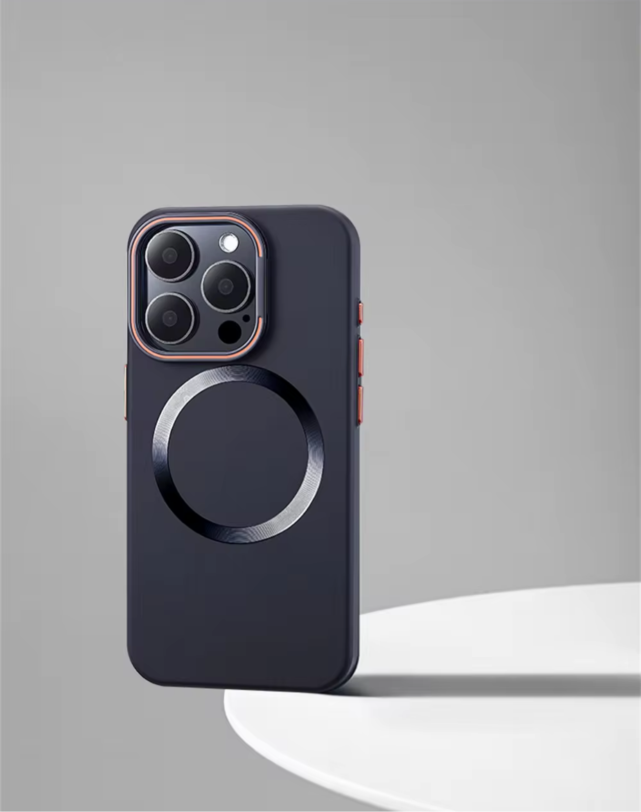 MUBI iPhone 14 Pro Siyah Standlı Kılıf-Lens Koruyucu Hediyeli