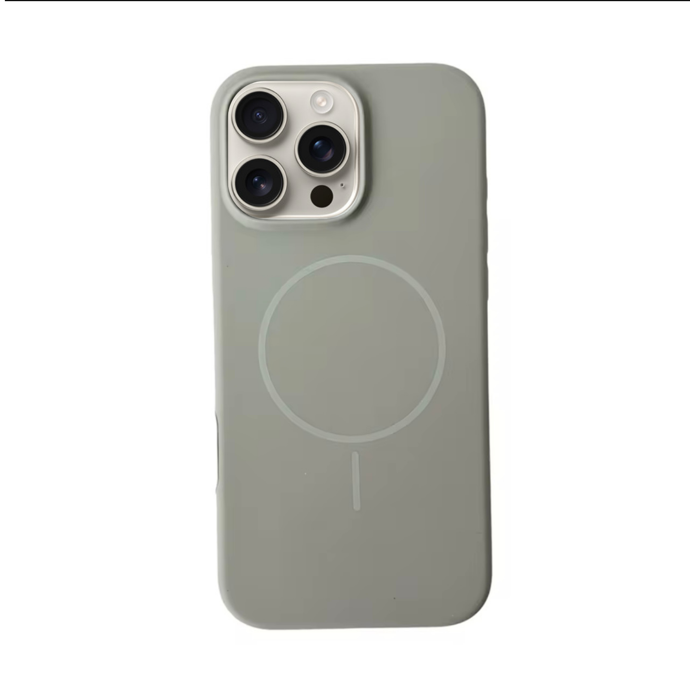 MUBI iPhone 16 Pro Max MagSafe Destekli Silikon Titanyum Gri Kılıf