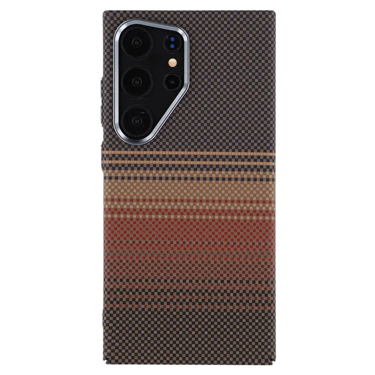 MUBI Samsung S25 Ultra MagSafeli Karbon Kılıf- Kahverengi
